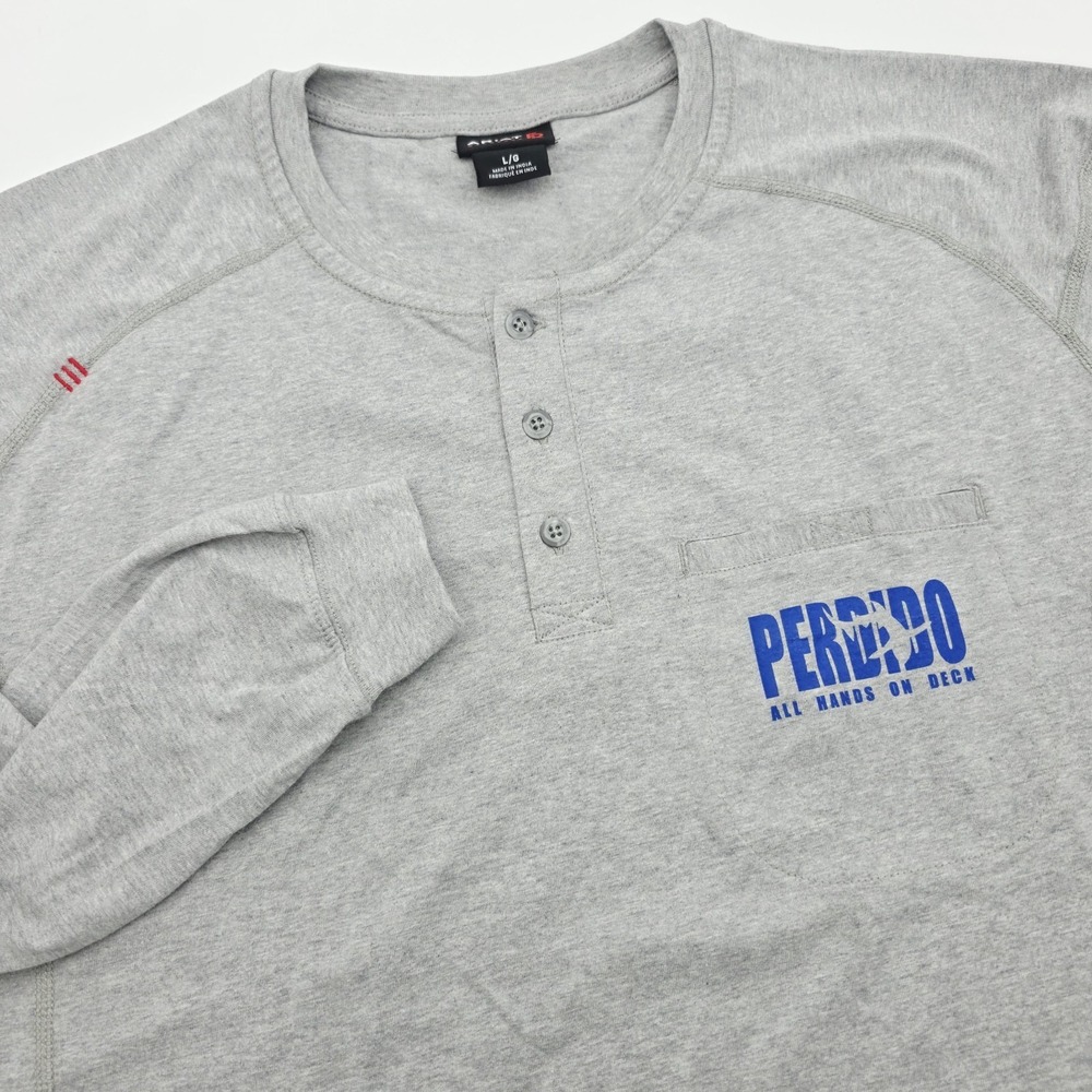 Ariat Men Gray Henley Large FR Work Crew Long Sleeve T-Shirt CAT2 2212 Perdido - Picture 16 of 16